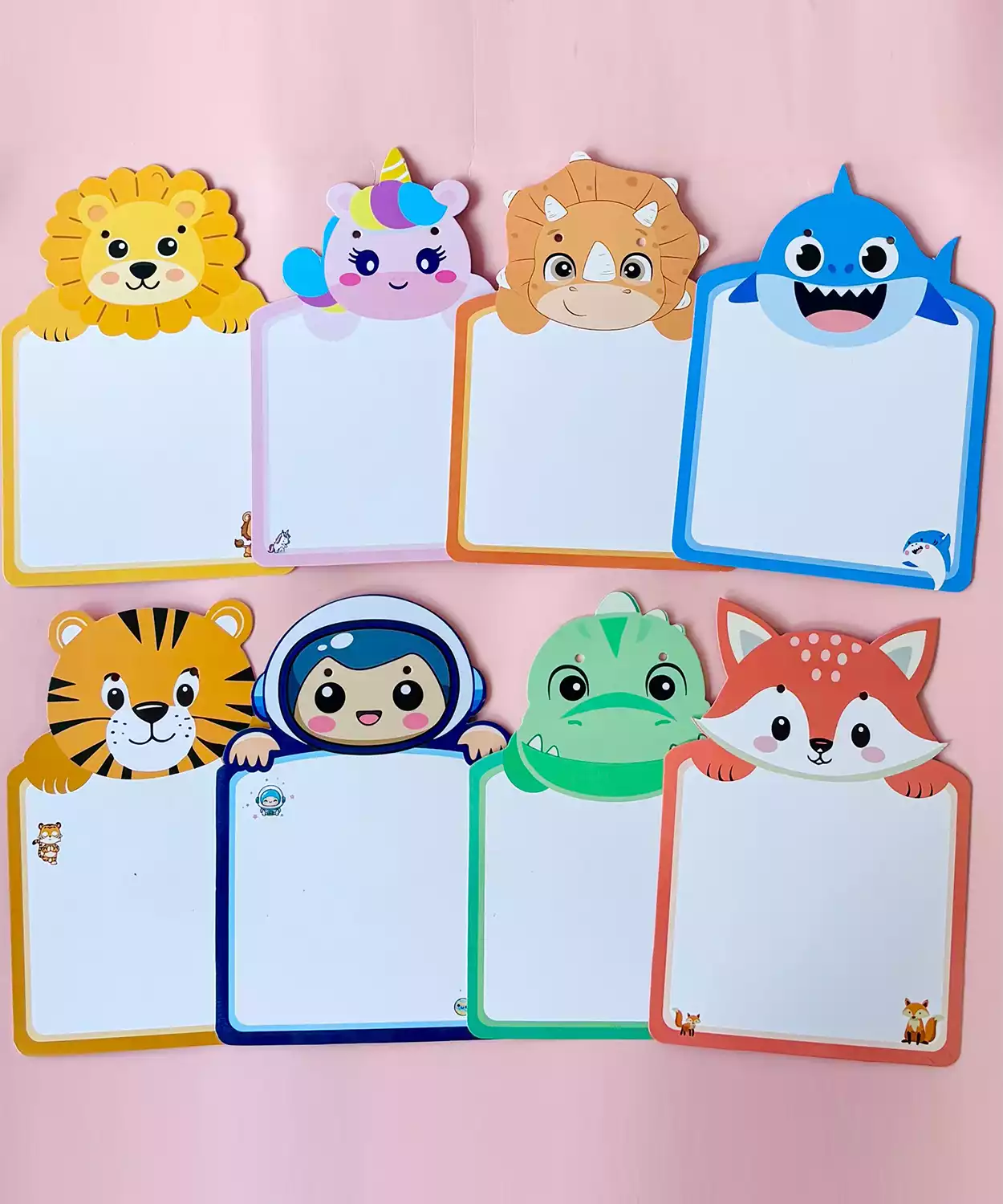 Animal Design Write And Wipe Board For Kids- Pack Of 8