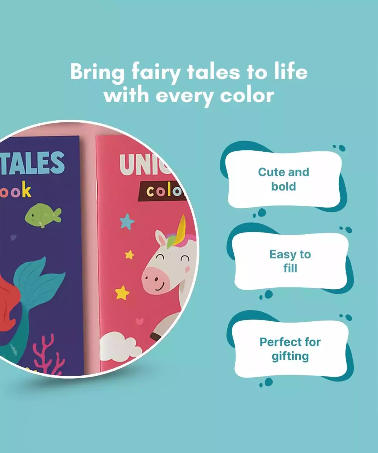 Unicorn & Mermaid Design Colouring Book for kids (Pack of 2)