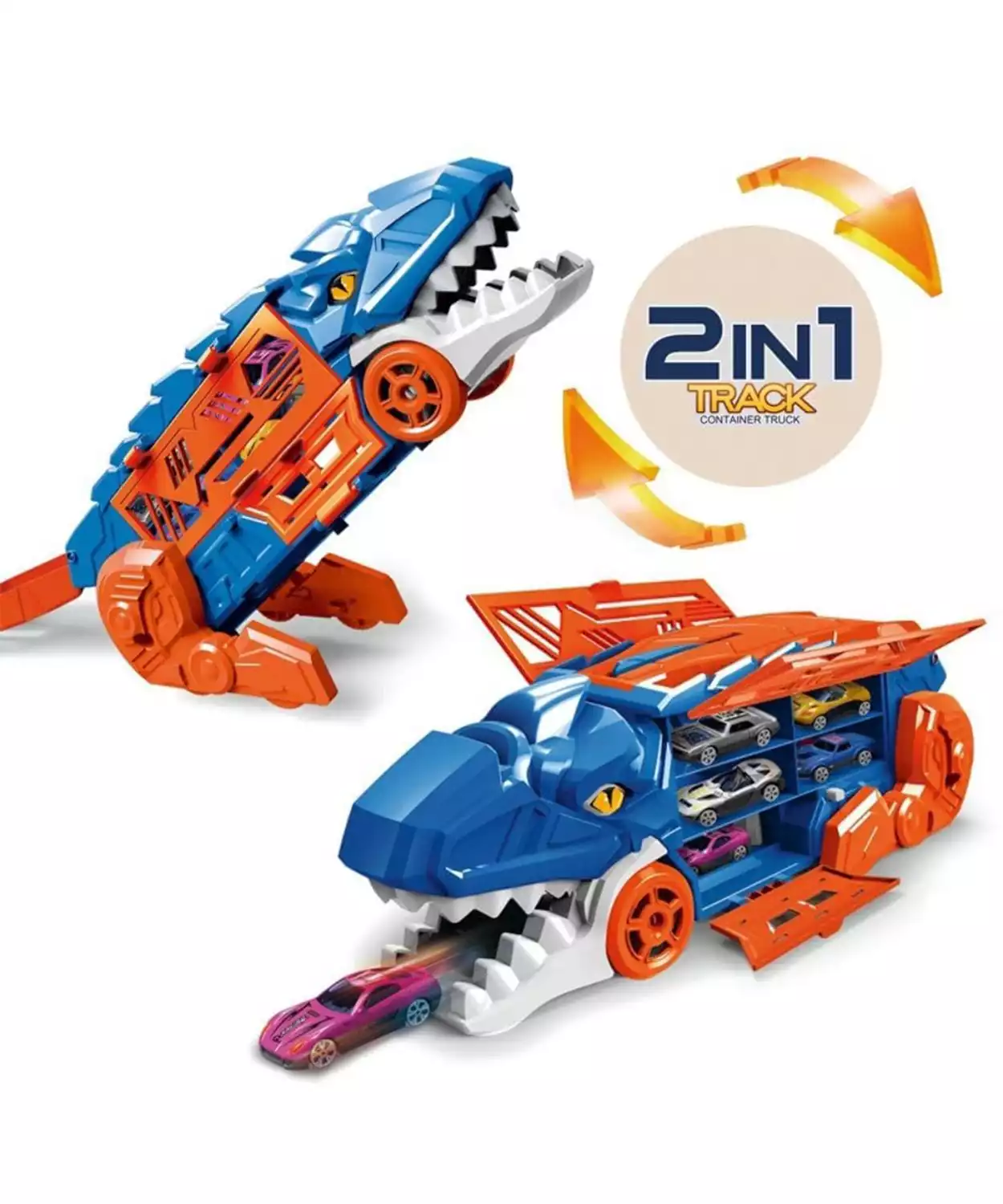 2 in 1 Dino Parking Lot with 6 Die Cast