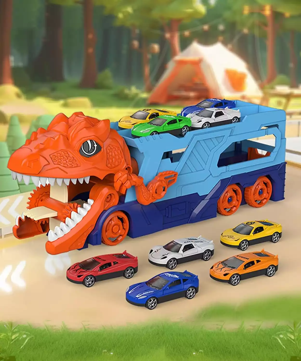 Dino Parking Lot with 2 Die Cast