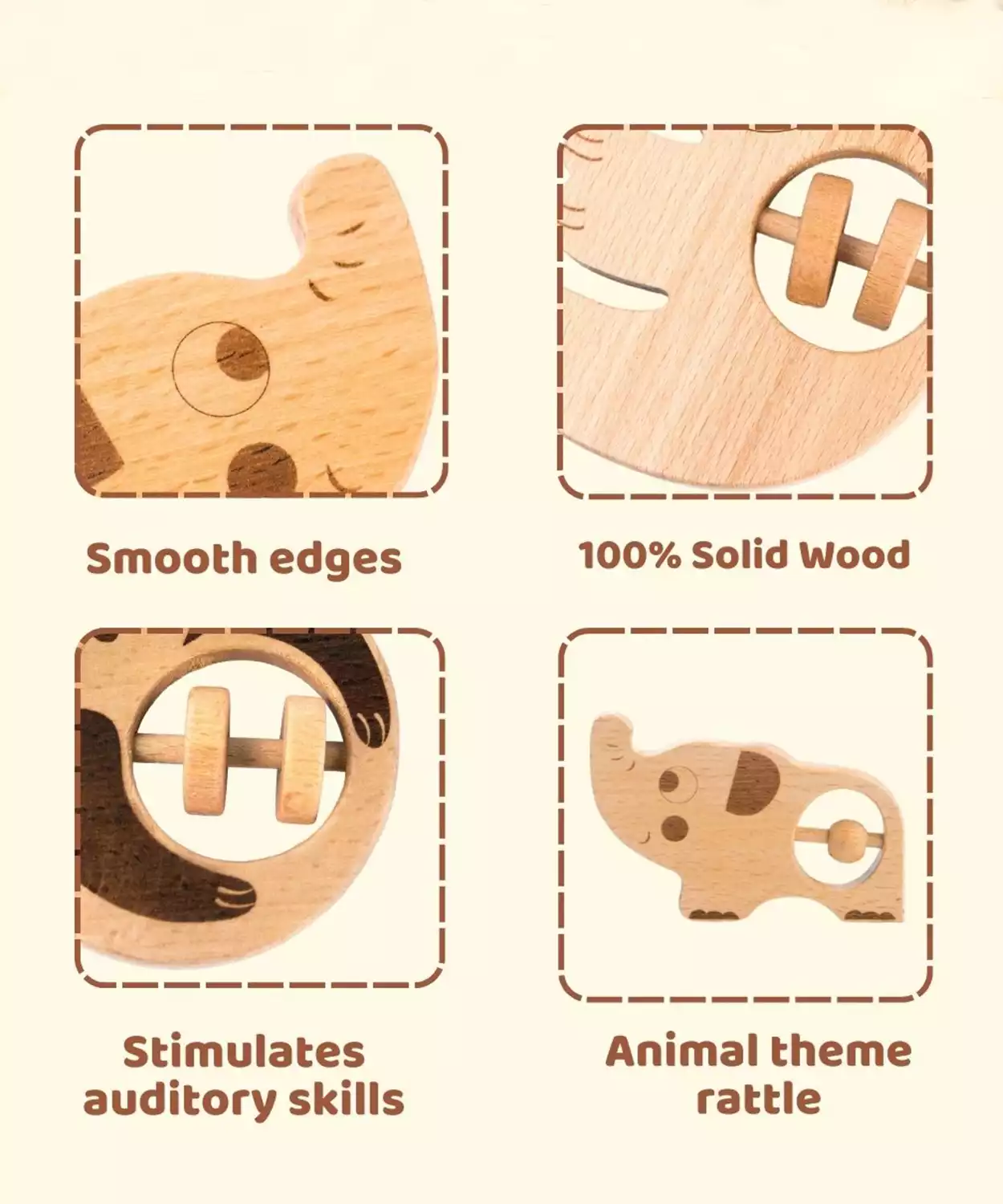 1Pc Wooden Animal Shape Rattles For Kids (Koala)