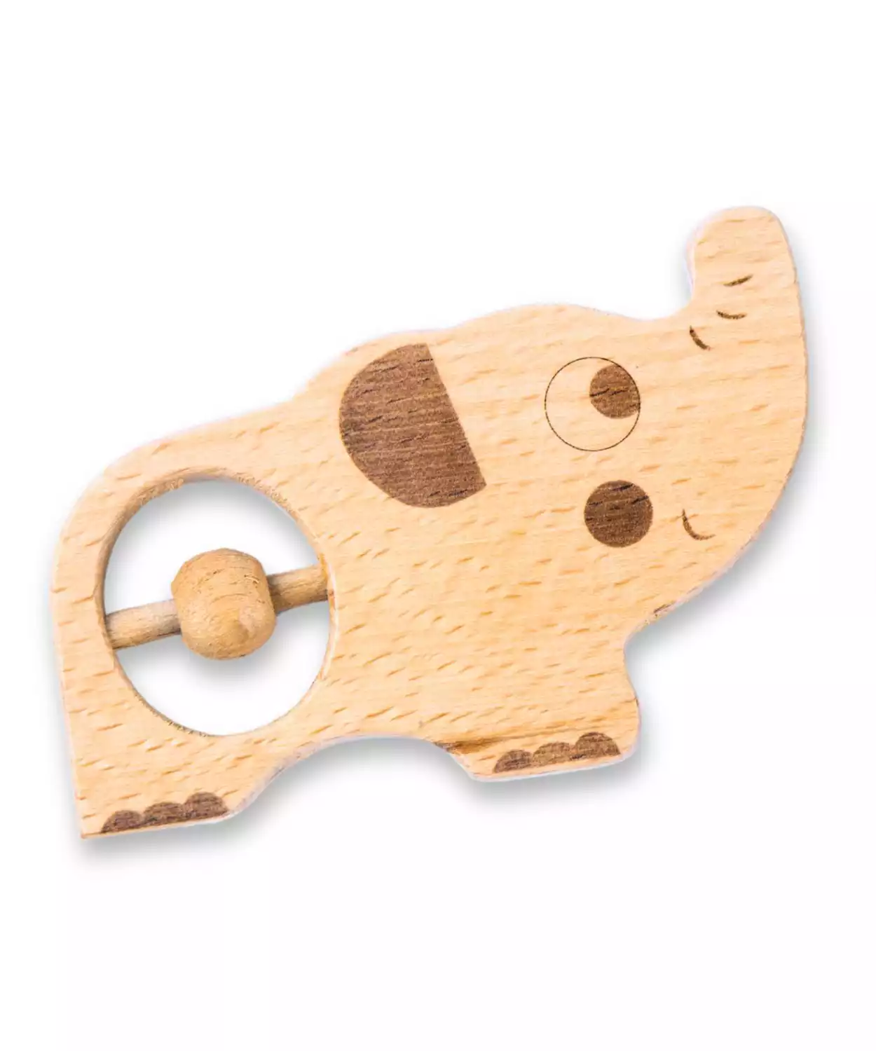 1Pc Wooden Animal Shape Rattles For Kids (Elephant)