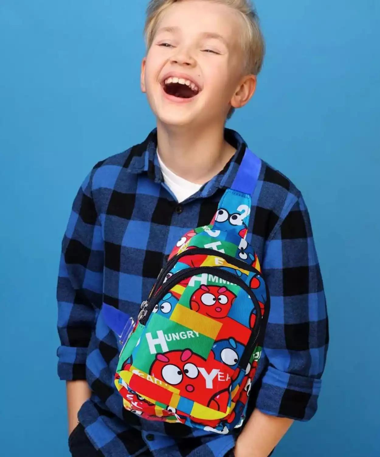 The Cartoon Emoji Print Crossbody Bag For Kids