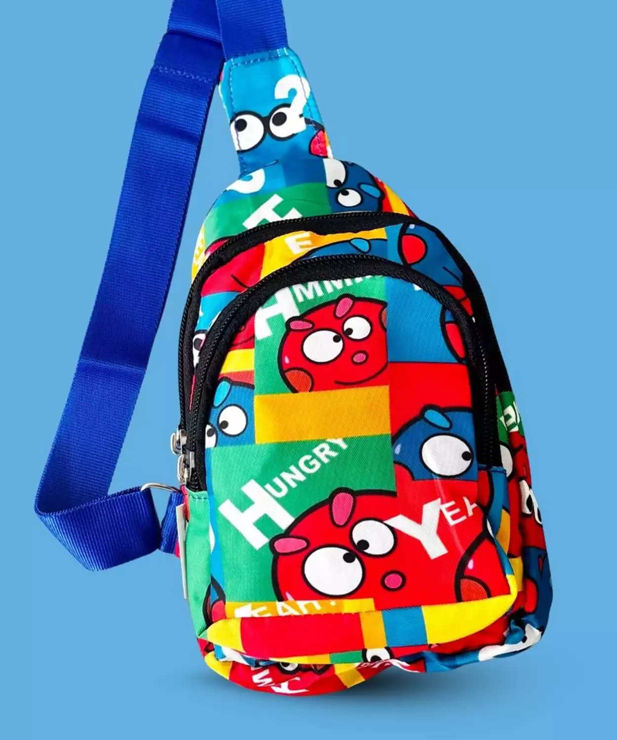 The Cartoon Emoji Print Crossbody Bag For Kids