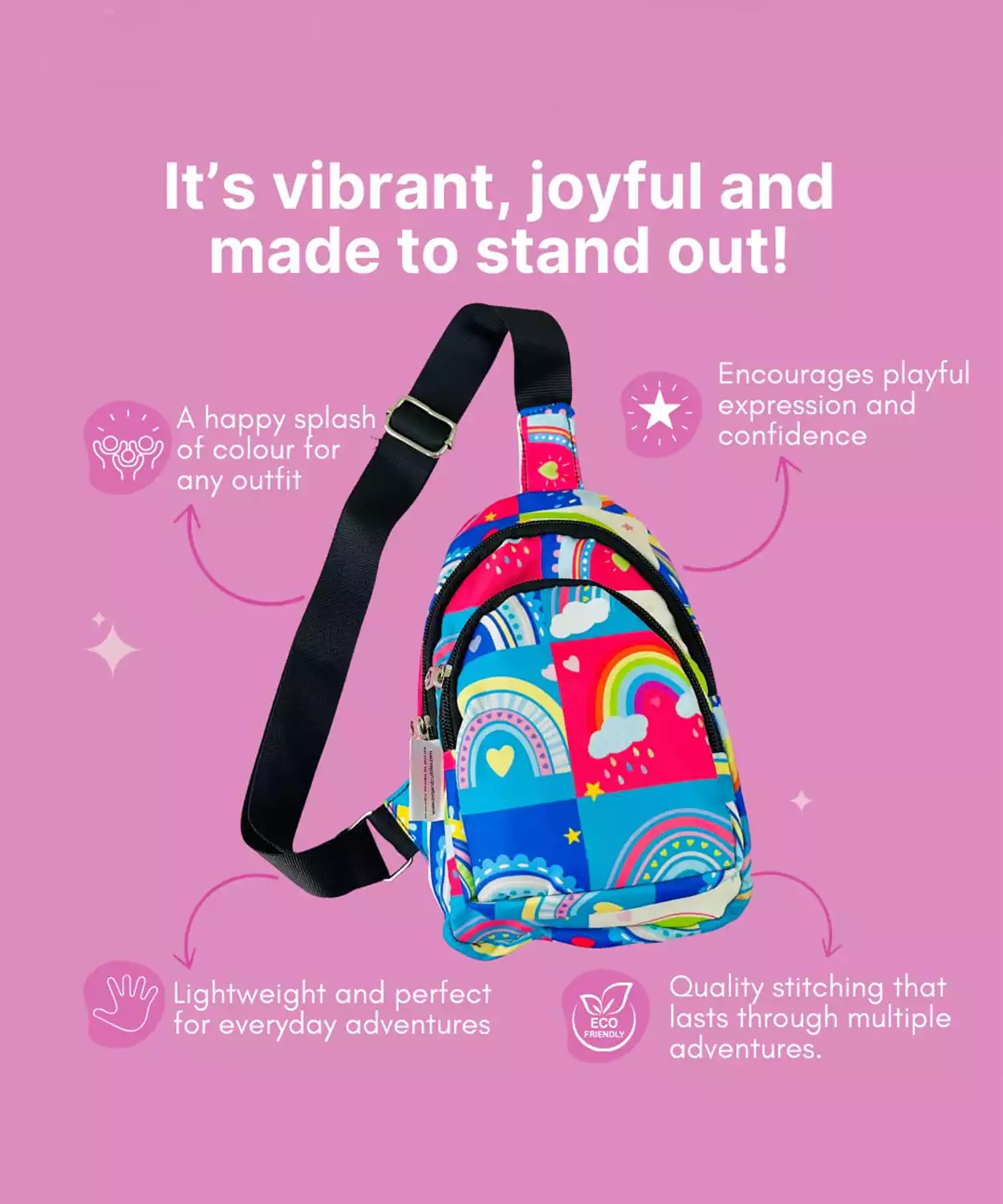 The Rainbow Print Crossbody Bag For Kids