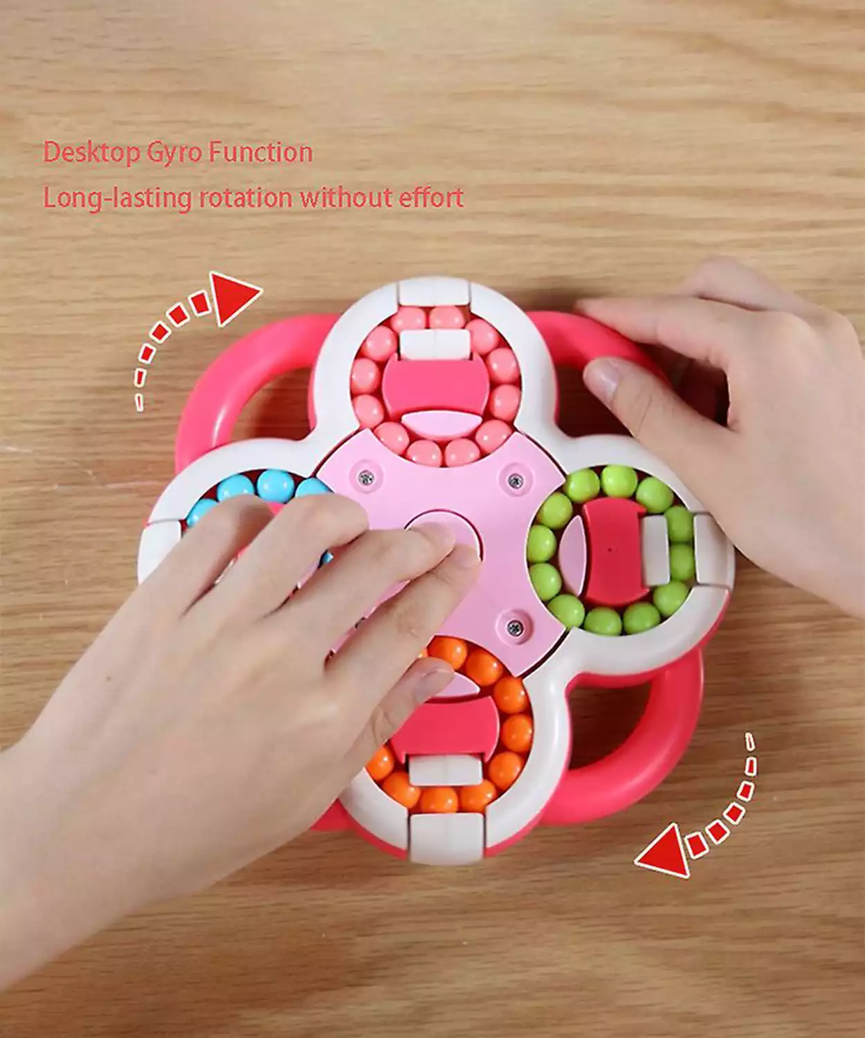 Rotating Magic Beads Puzzle For Kids- Red