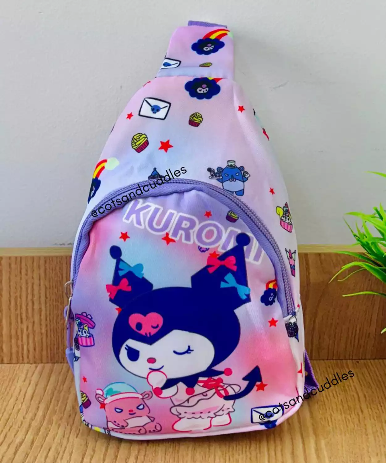 The Mini Cartoon Print Crossbody Bag For Kids- Kuromi