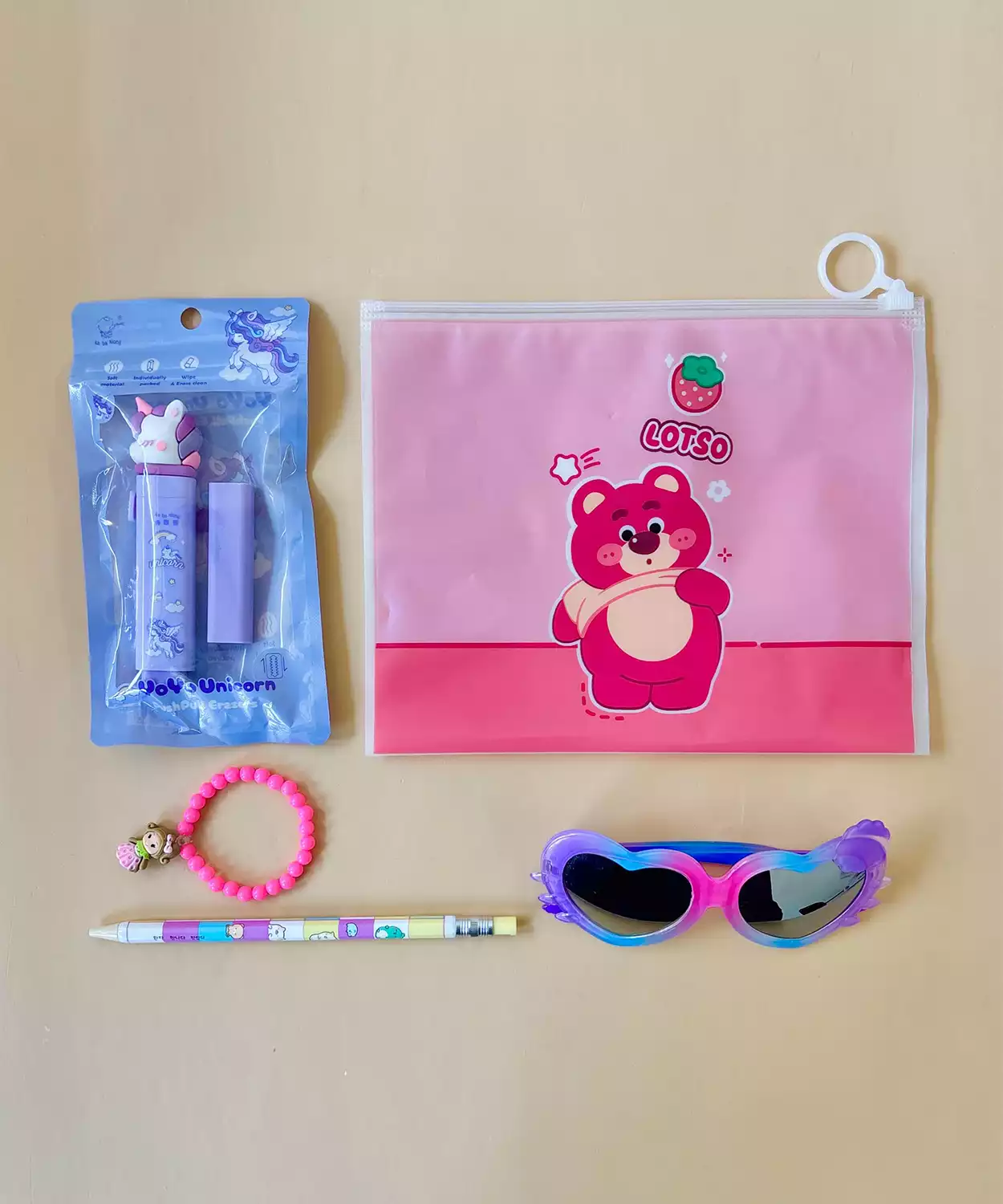 Strawberry Bear Pouch Hamper For Return Gift- Pack Of 6