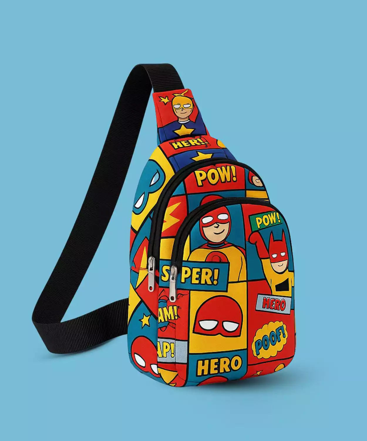 The Superhero Print Crossbody Bag For Kids