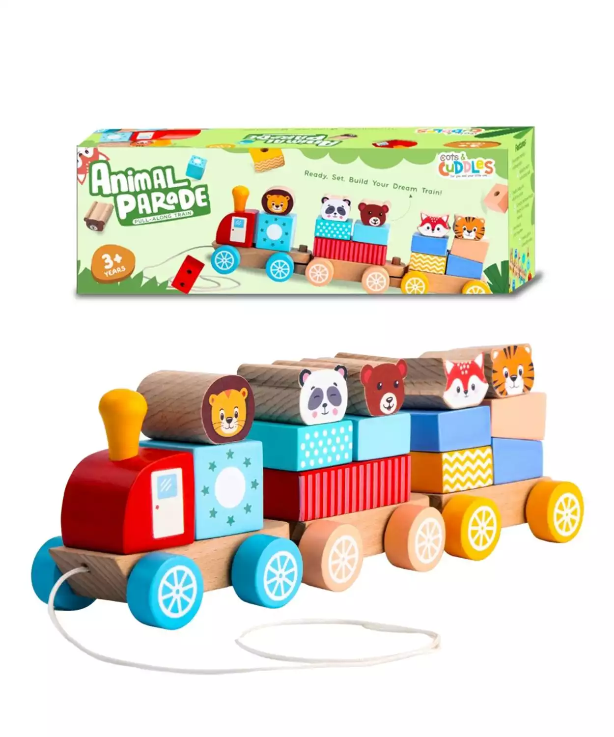 Wooden Animal Train For Kids