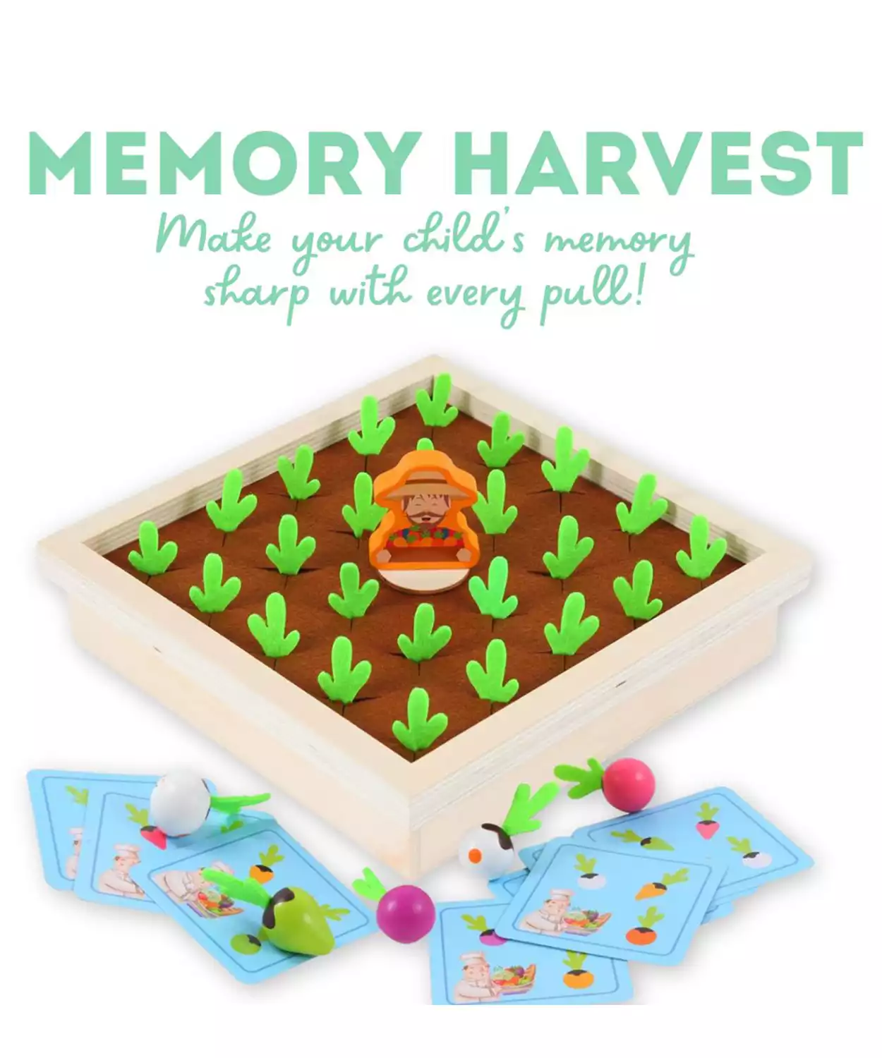 Wooden Harvest Farm Memory Game