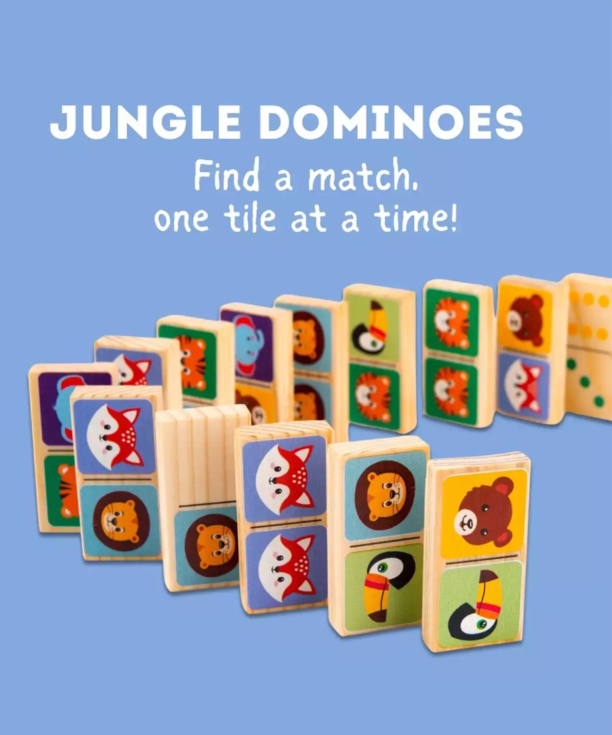 Wooden Animal Faces Dominos For Kids