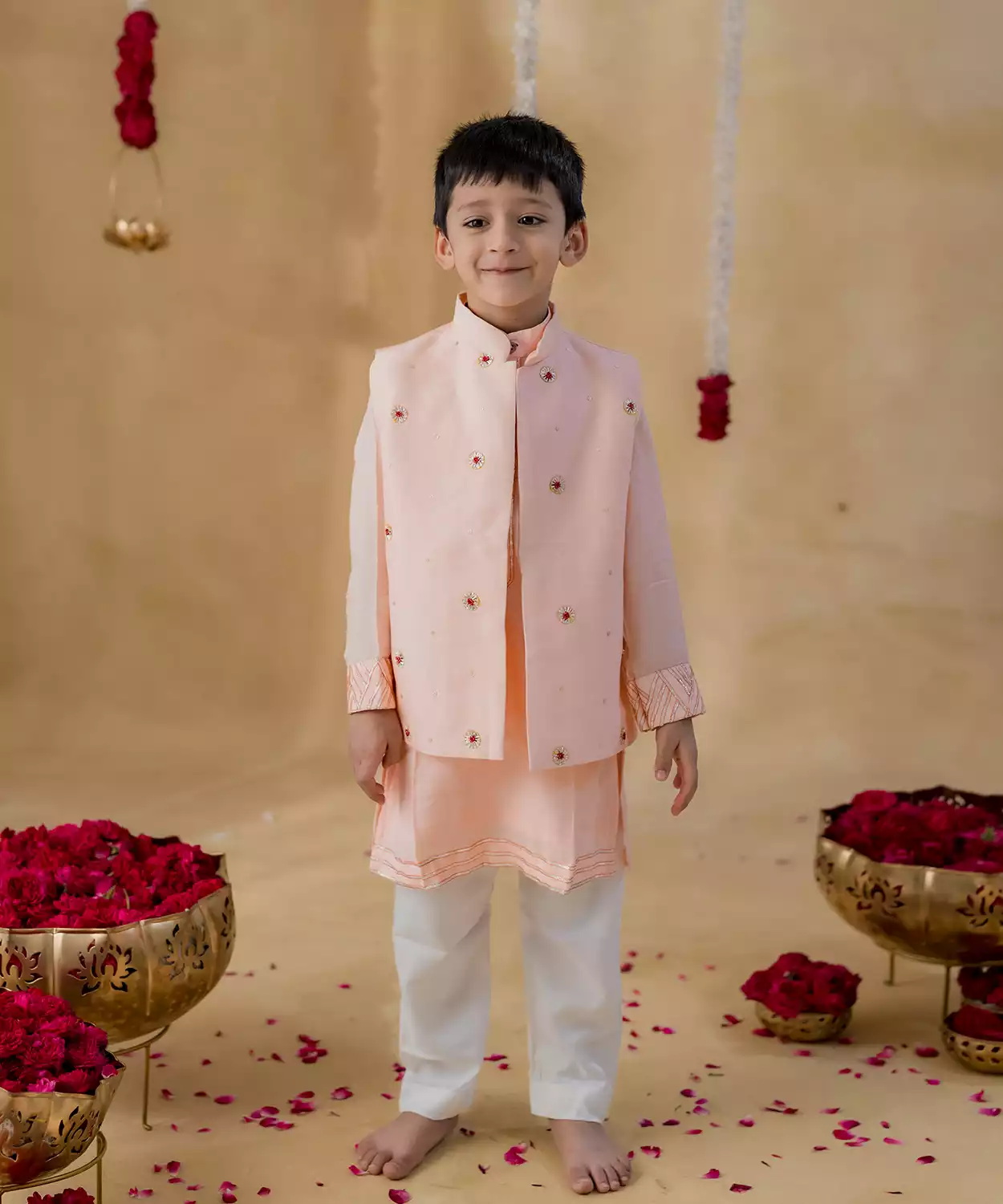 Peach Chakri Jacket Set