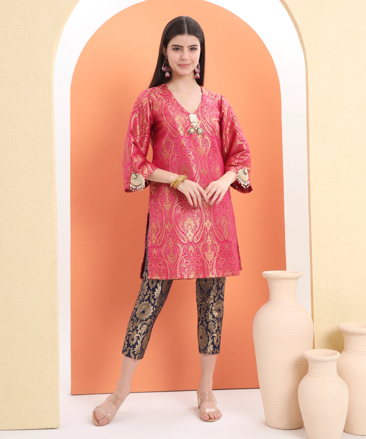 Brocade Suit And Brocade Straight Pant