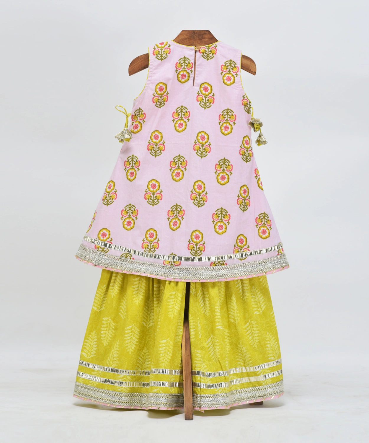 Block Printed Kurta And Sharara With Soft Dupatta
