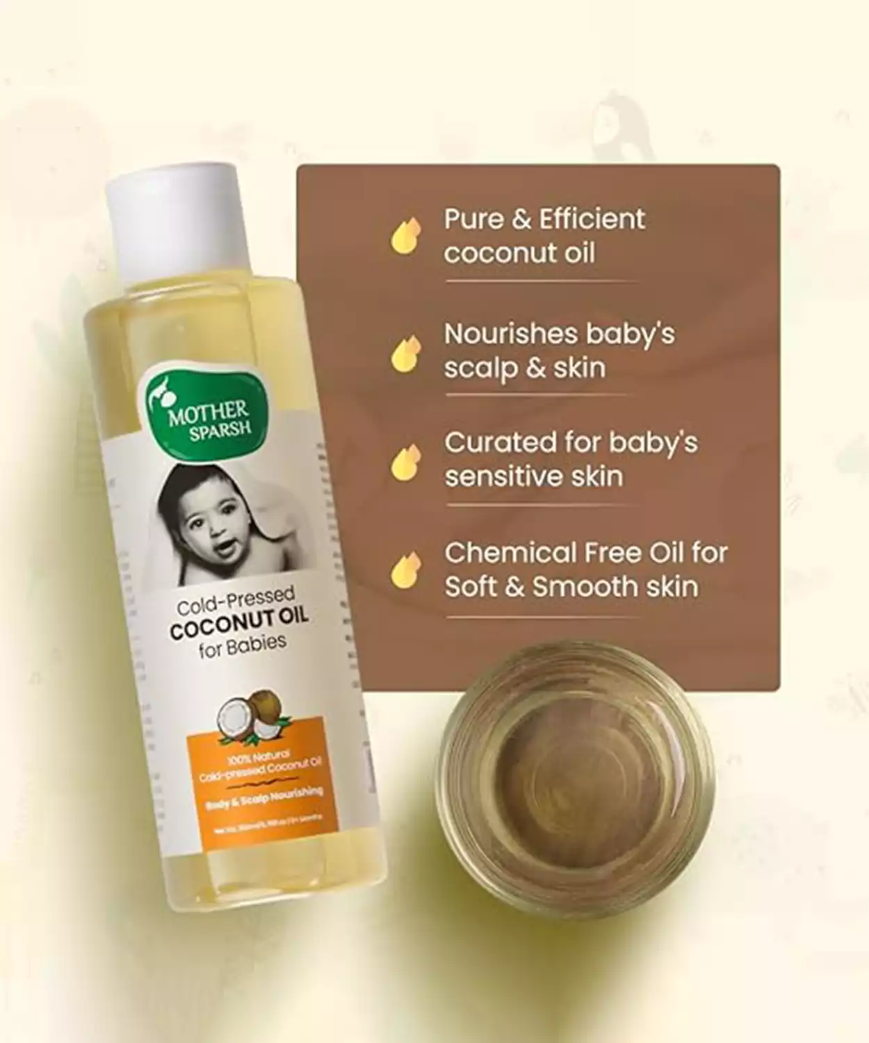 Cold Pressed Coconut Oil for Babies - Gentle & Nourishing- 200ml