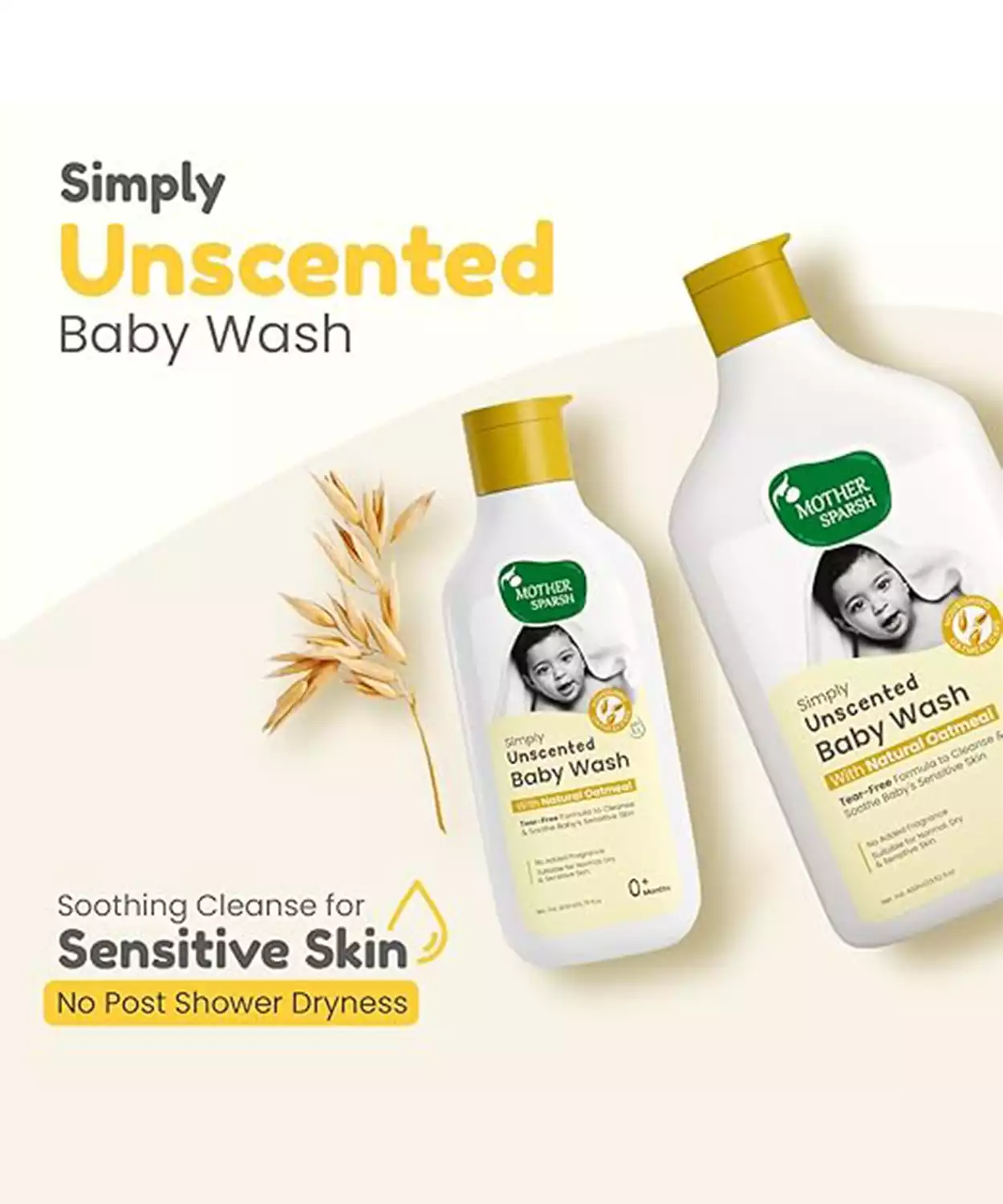 Simply Unscented Baby Wash With Natural Oatmeal- 200ml