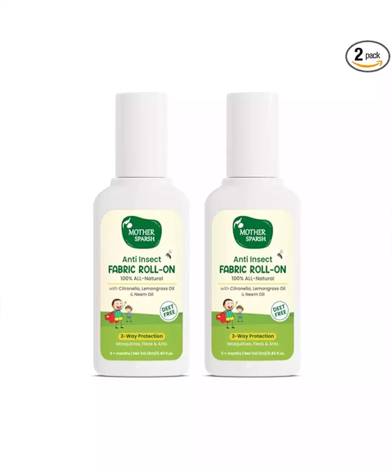 Natural Mosquito Repellent Fabric Roll-on for Babies- (12ml, Pack of 2)