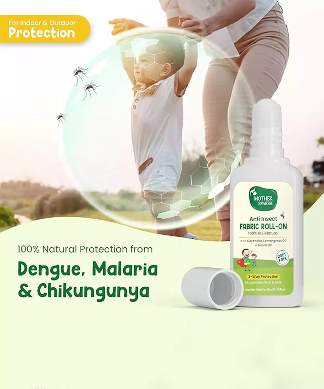 Natural Mosquito Repellent Fabric Roll-on for Babies- (12ml, Pack of 2)