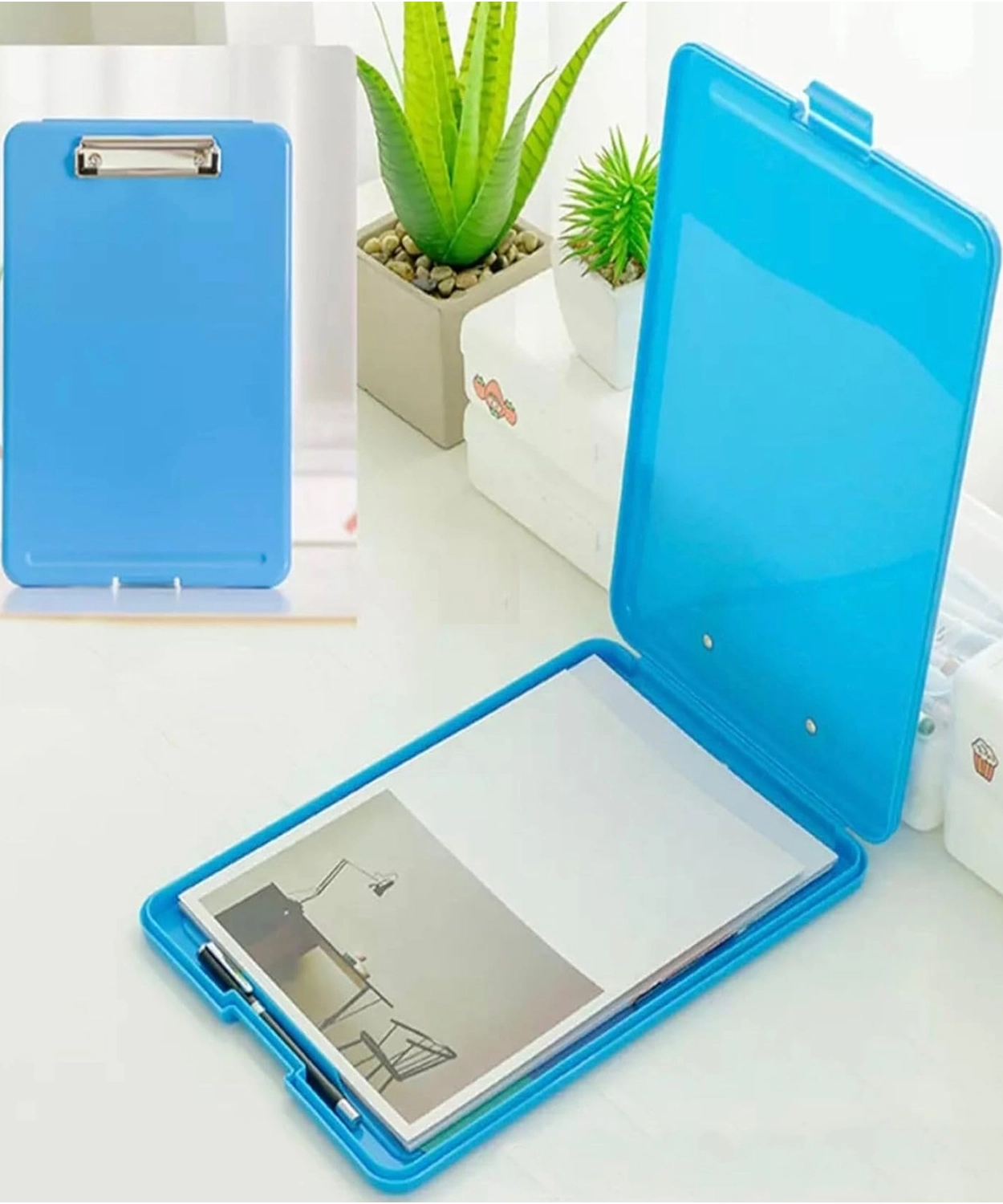 A4 Clip File Storage Nursing Clipboard Plastic Side Opening Box Waterproof PVC Flip