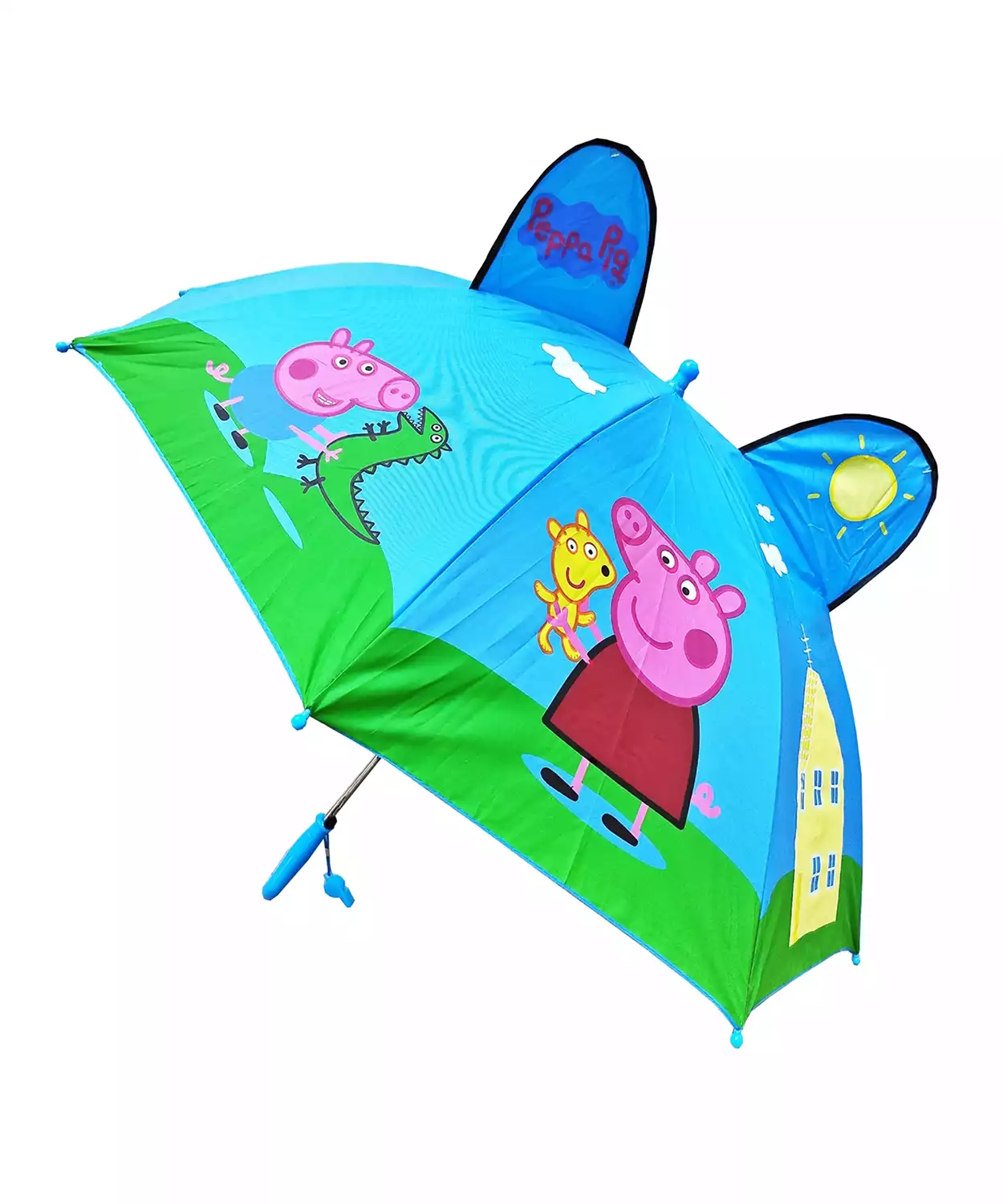 3D Design Peppa Pig Printed Blue 1 Folded Umbrella