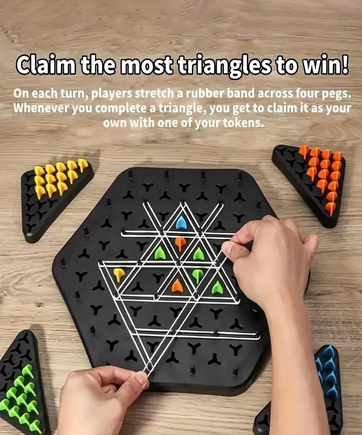 Triangle Chess Game Educational Toy Kids Ages 3+ Strategy Board Family Game