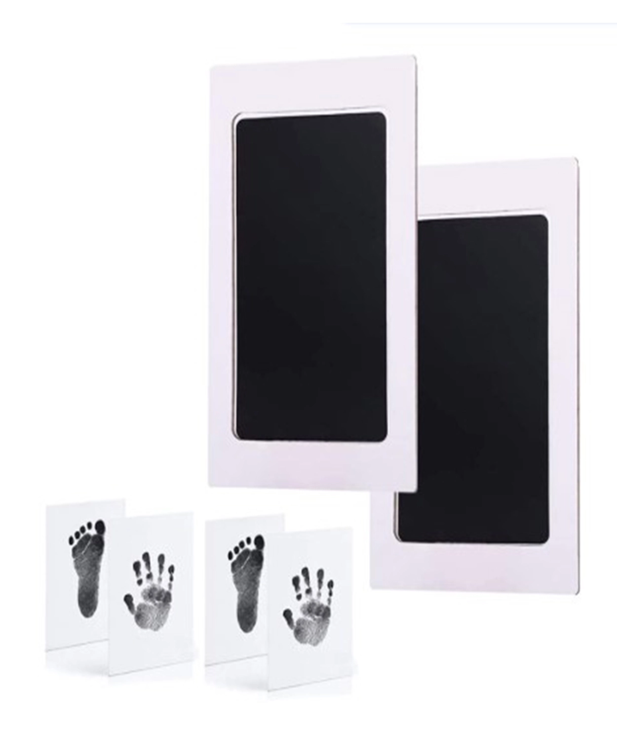 Pack of 2 Baby Inkless Imprint Hand and Foot Kit Non-toxic Ink Pad, 4 Cards-Black