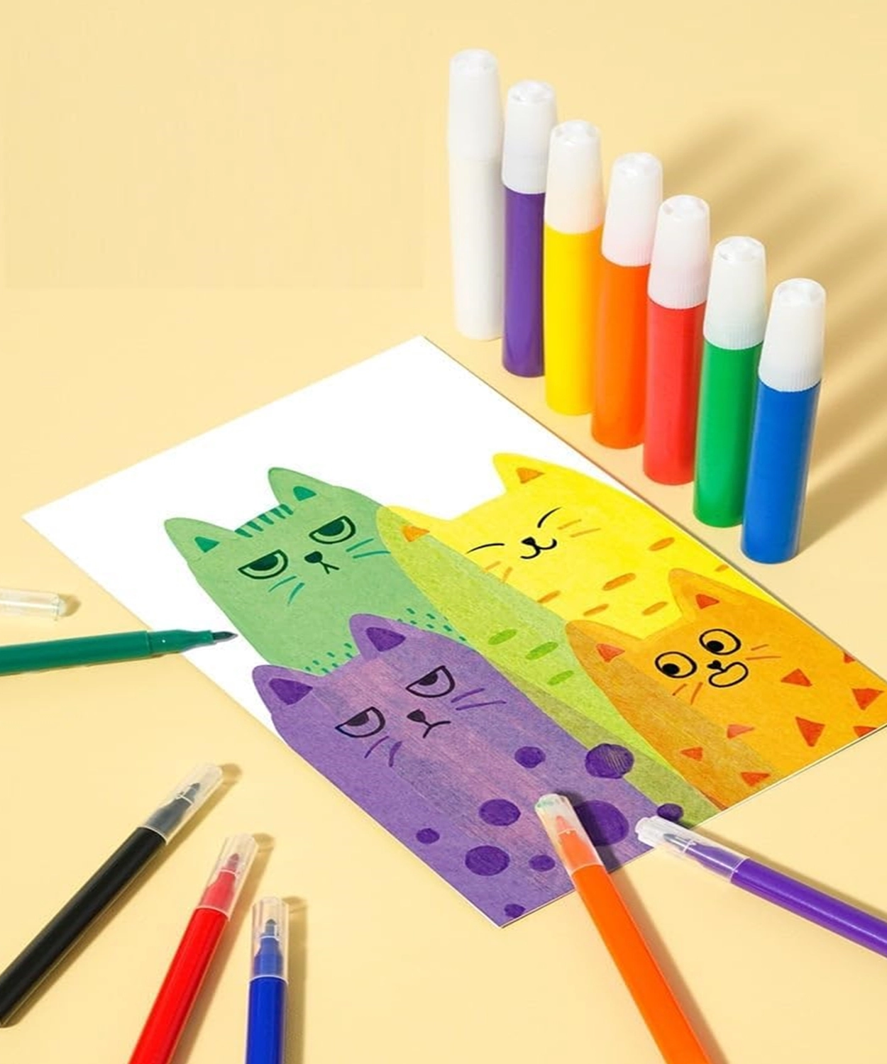 Rainbow Mini Scratch 20Pcs Squeeze Art Craft DIY Easy Painting Drawing Kit Notes Set