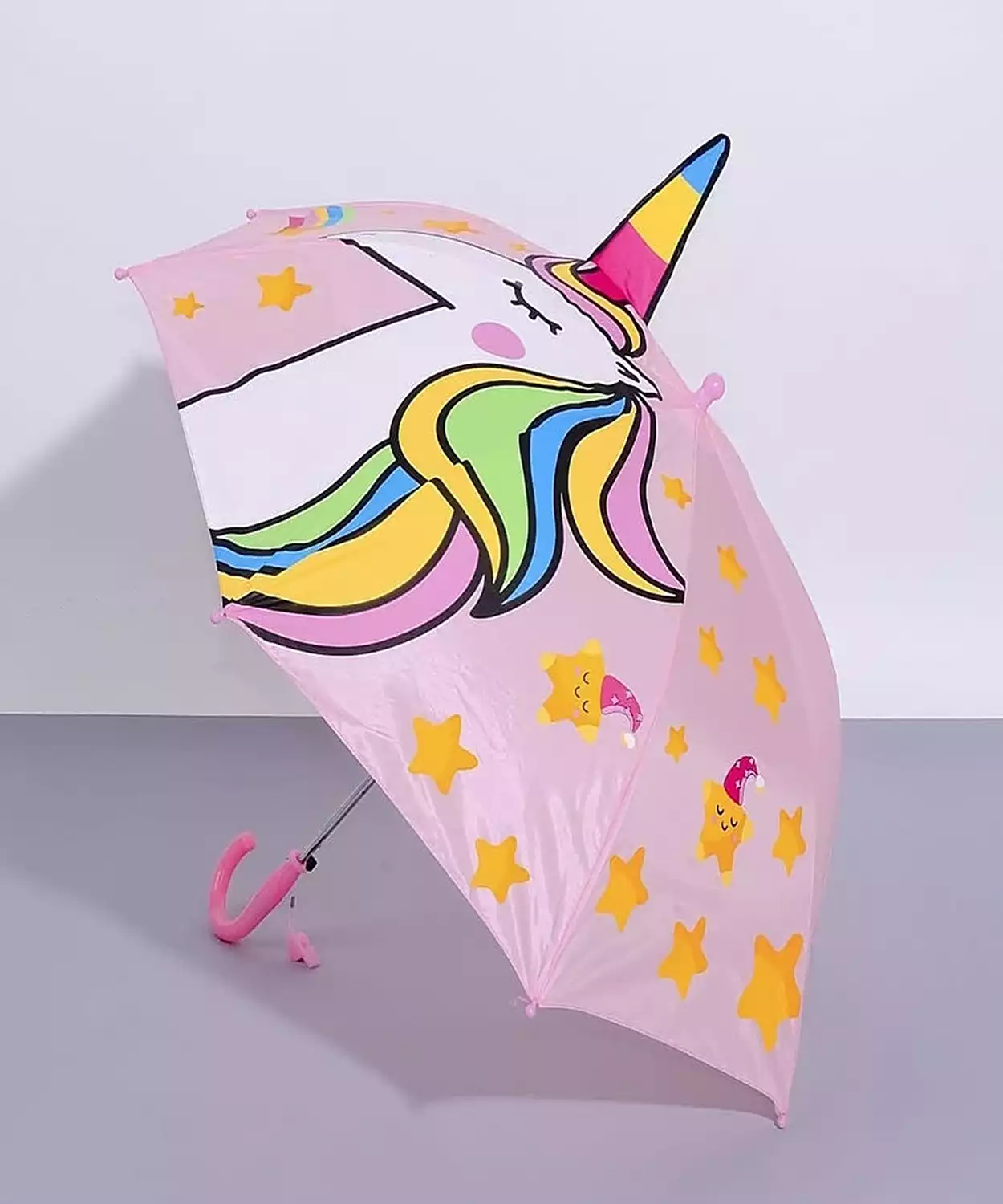 3D Design Unicorn Printed Pink 1 Folded Umbrella