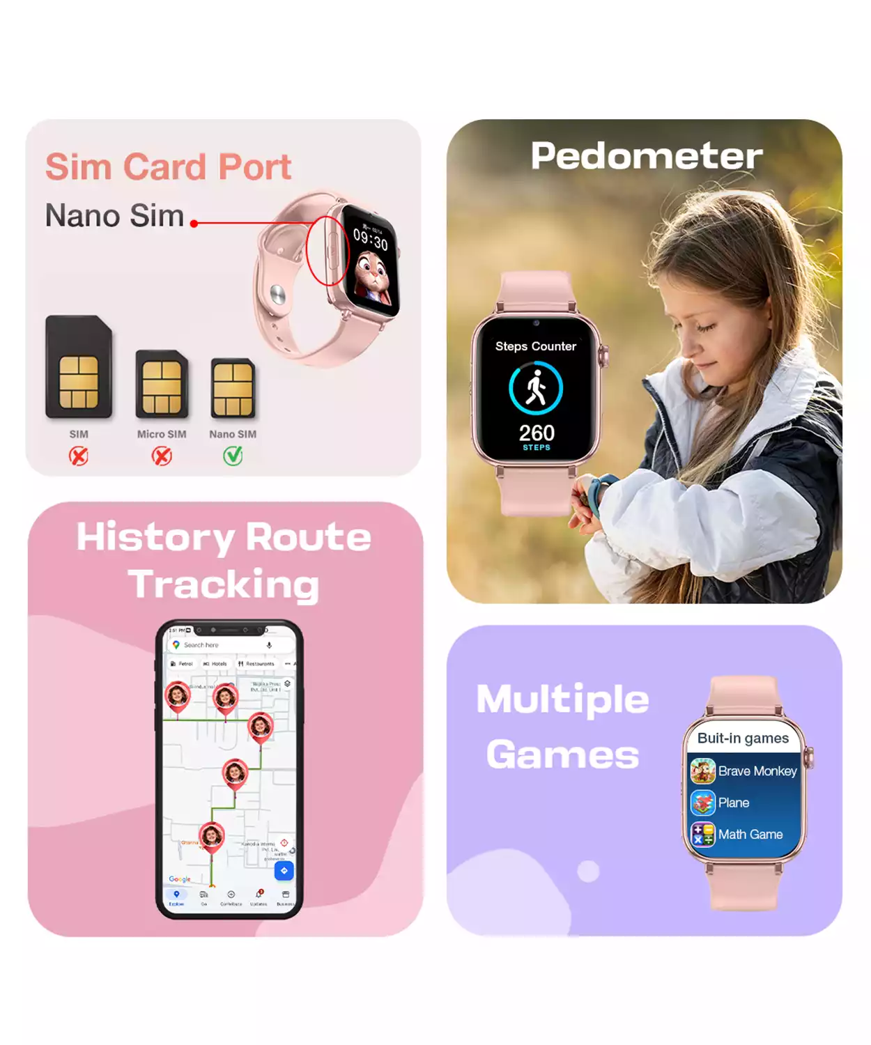 Sekyo Magic Pro Kids Smartwatch Video Calling, Location, Sos