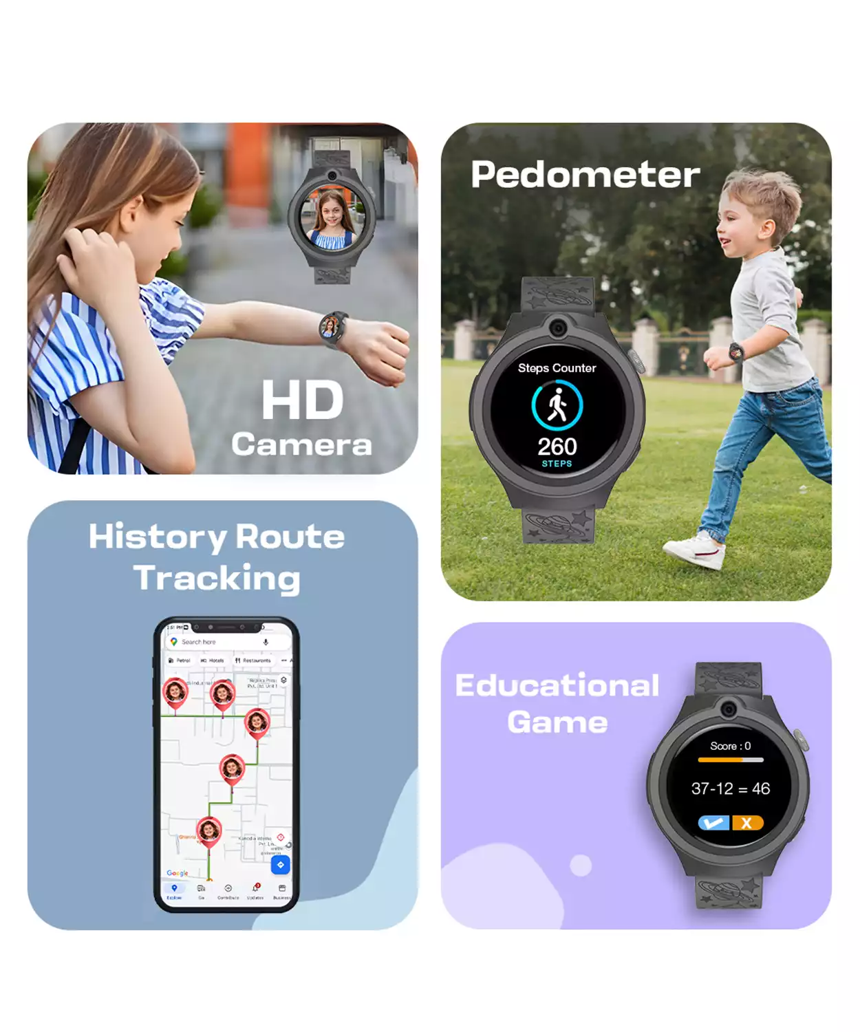 Sekyo Mario Calling Kids Smart Watch, Sim Calling, Location, Games