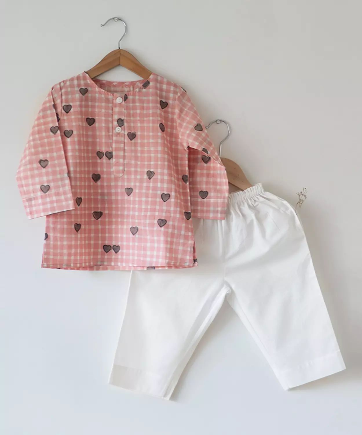 Love Print Kurta With Pajama Set