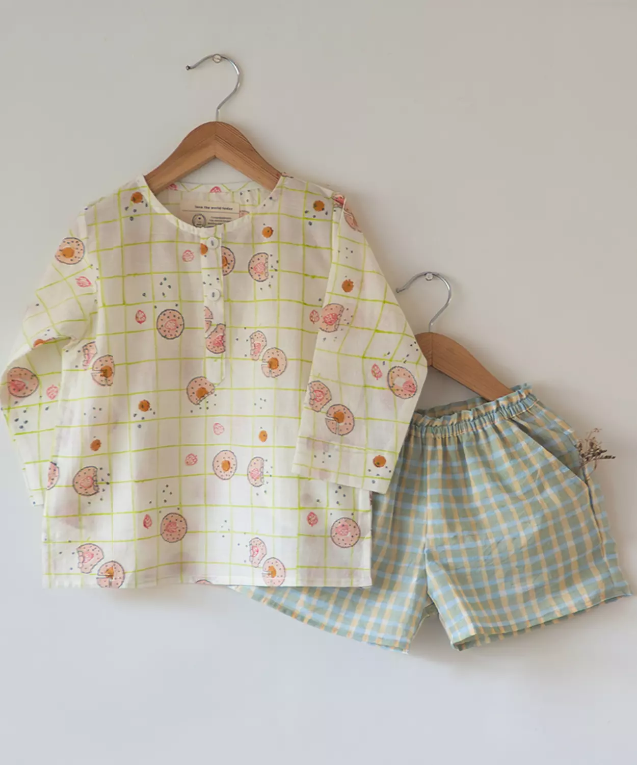 Cookie Print Kurta With Shorts Set