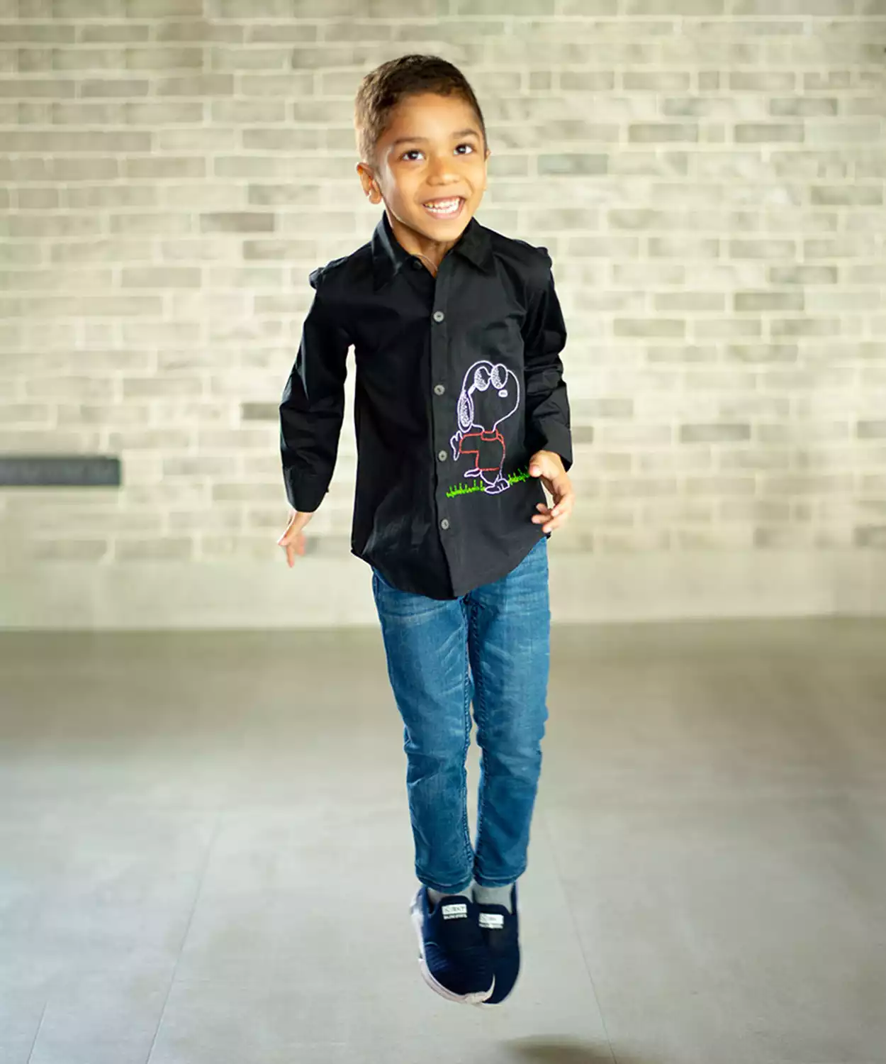 Chill Dog Embroidered Organic Cotton Shirt- Black