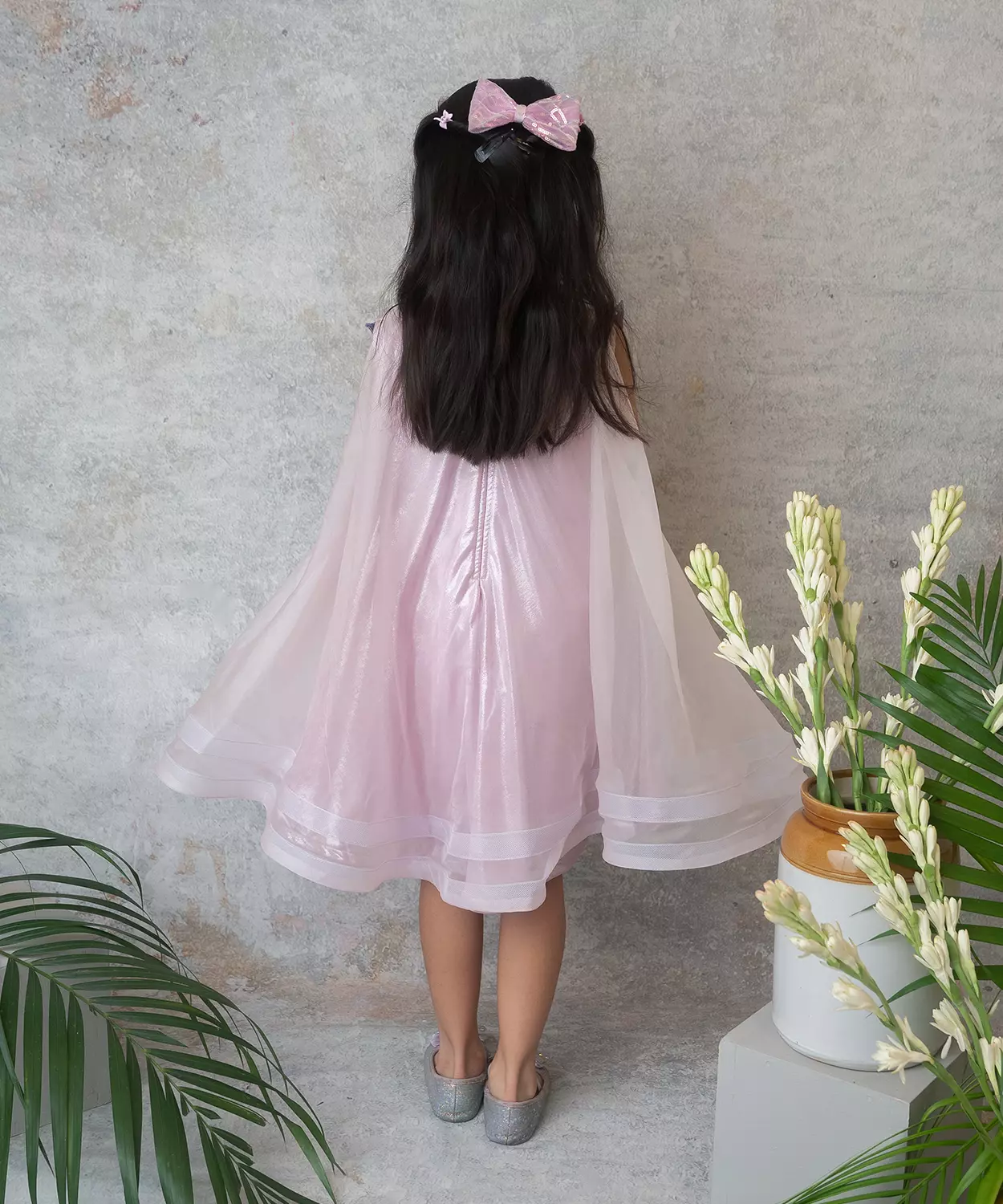 Lilac Butterfly Fairy Dress With Sequin Wings