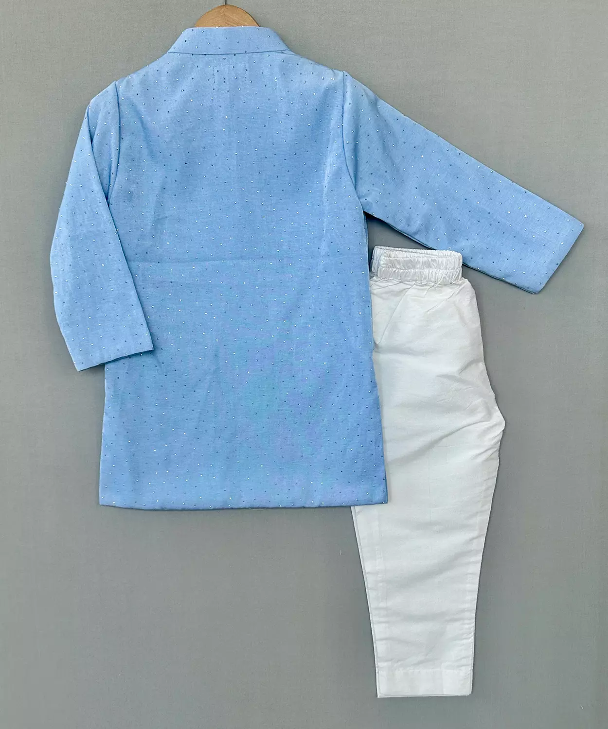 Denim Attached Jacket Kurta Set