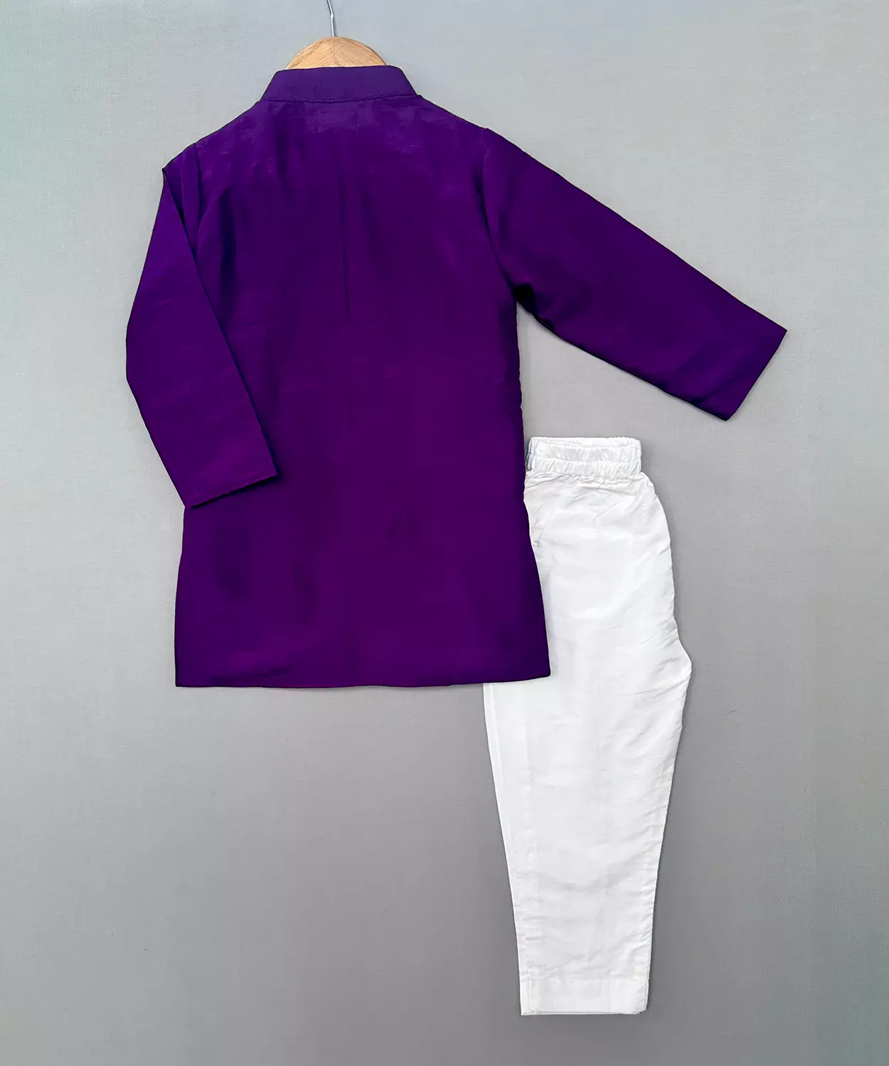 Purple Bandhni Attached Jacket Kurta Set