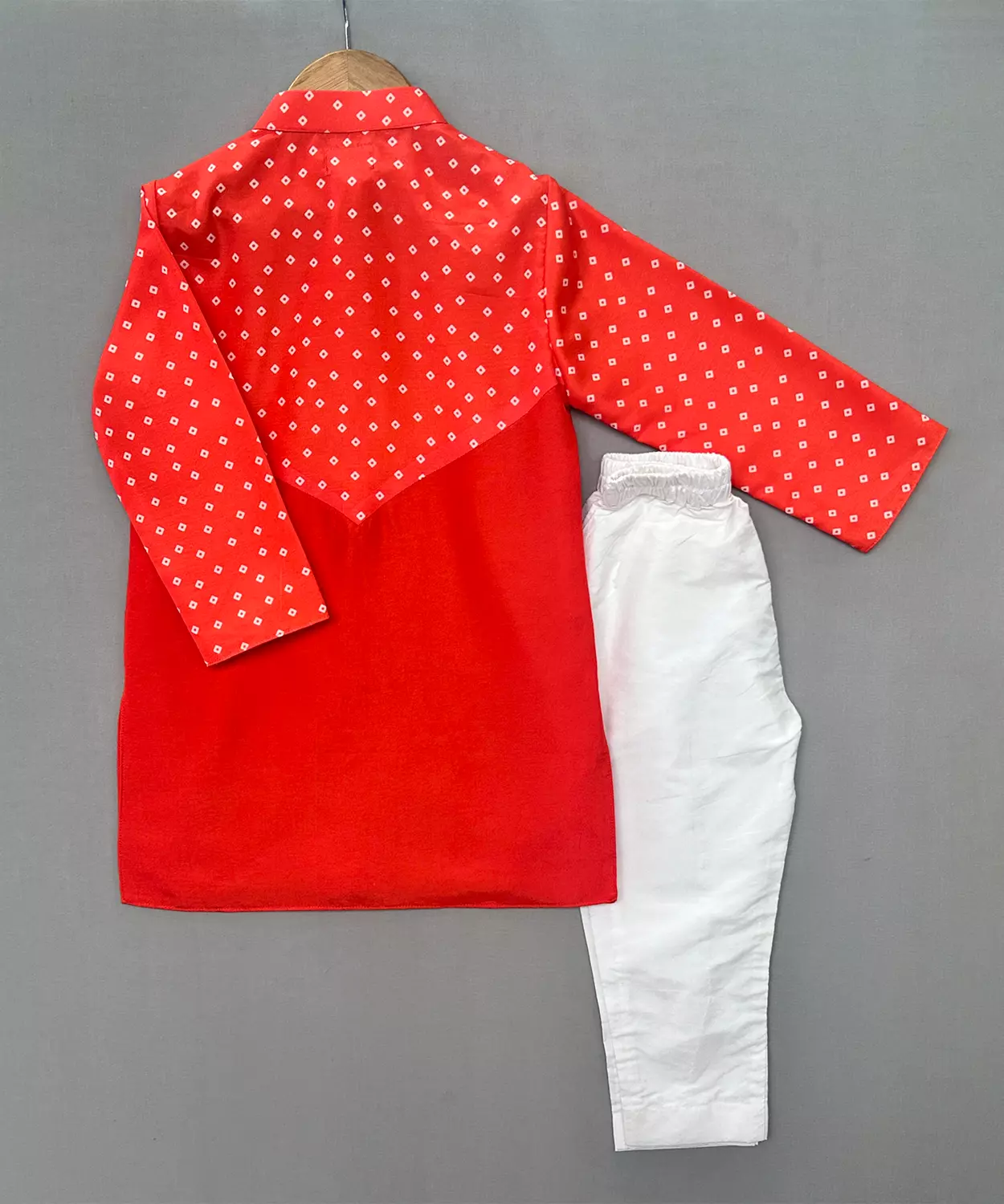 Orange Bandhni Printed Kurta Set