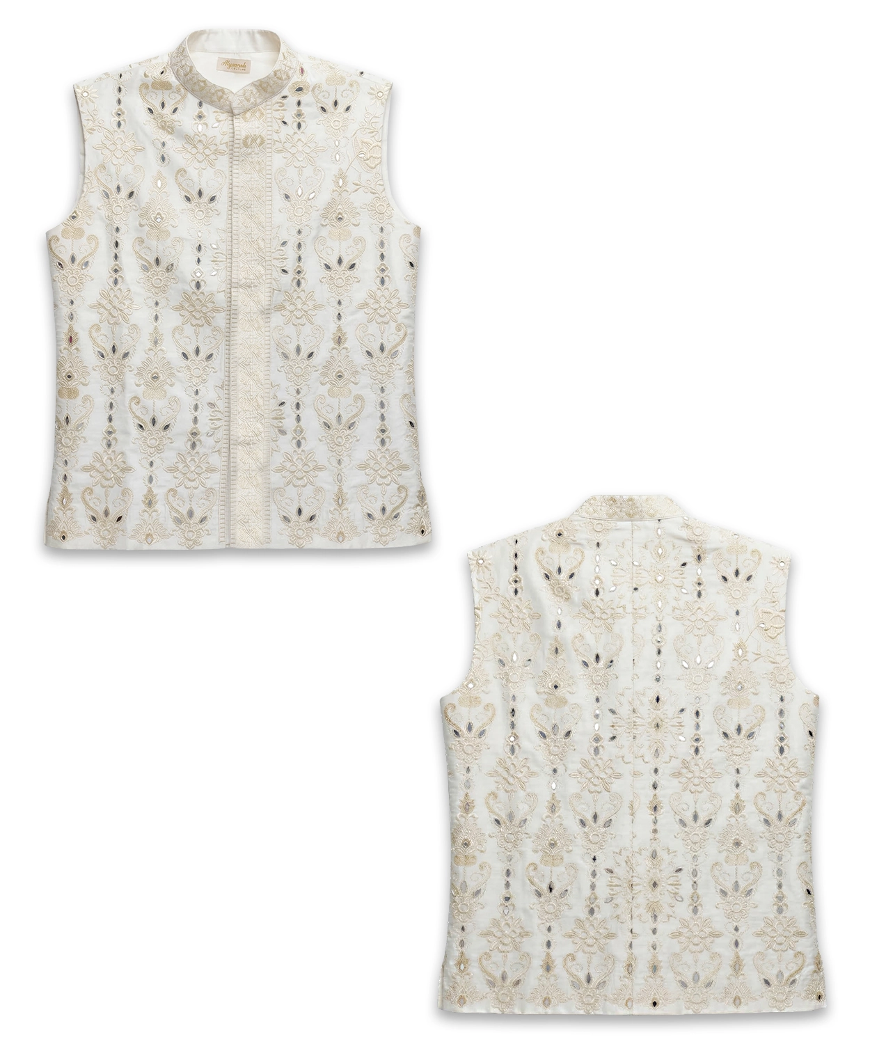 Patra Work Embroidered Floral Motif Bandi With Kurta Payjama Set