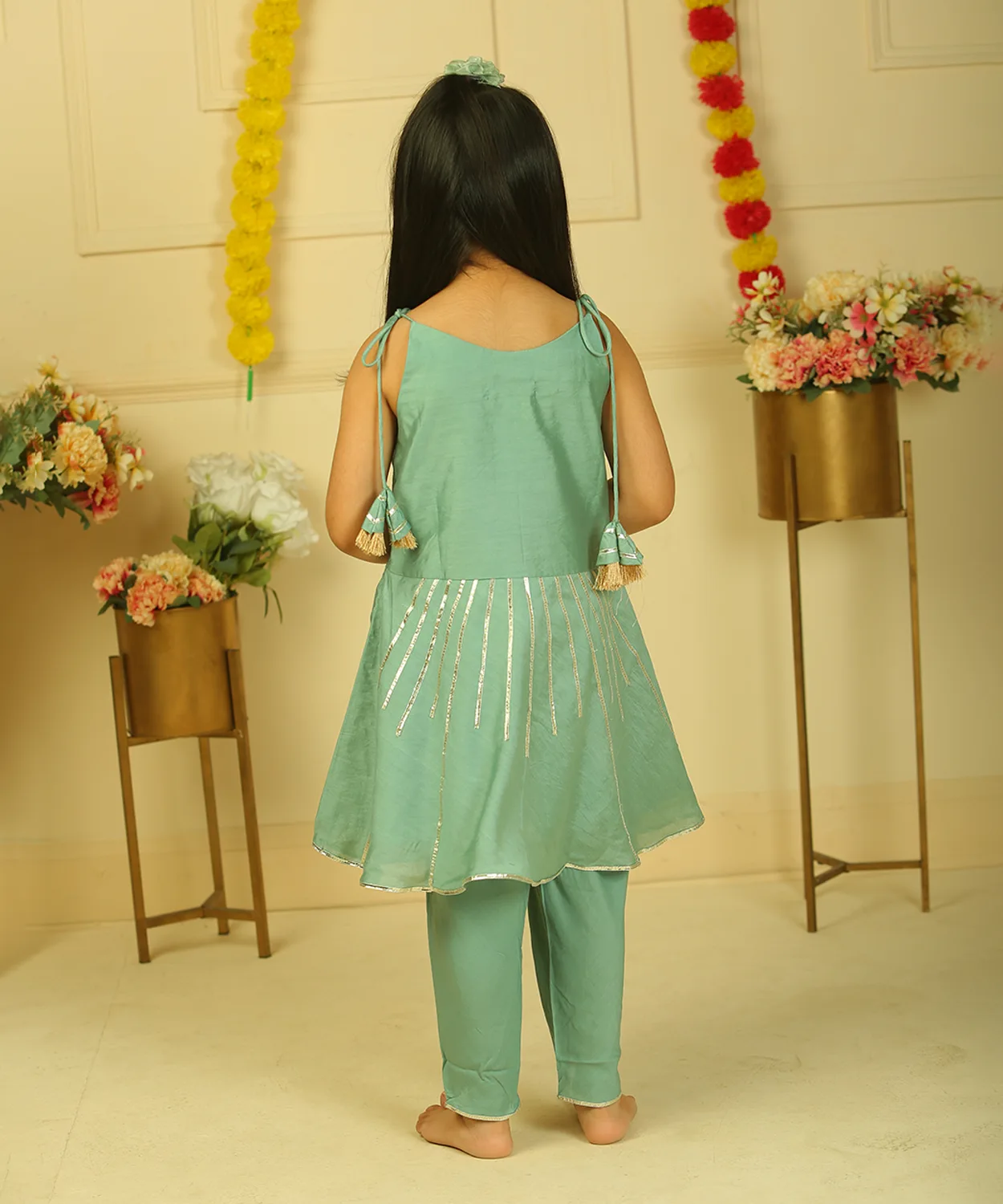 Sage Green Dhoti Set