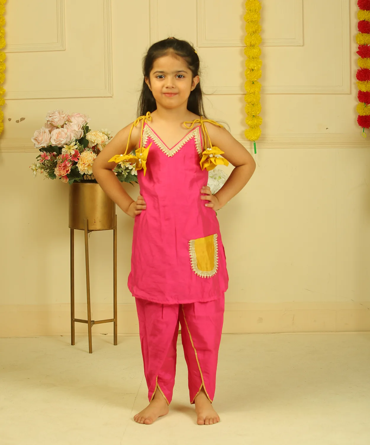 Pink Halter Kurta Set
