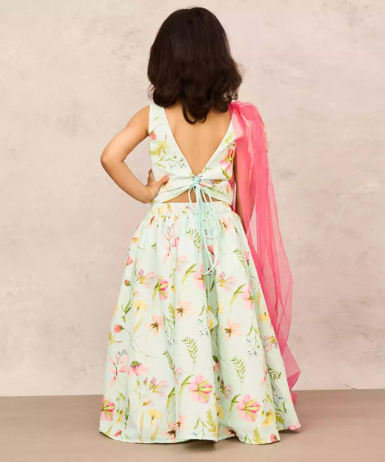 Floral Green Ghagra Choli