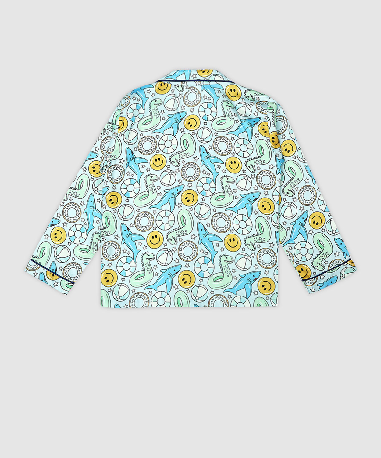 Floaties Button Down Pure Cotton Kids Pyjama Set