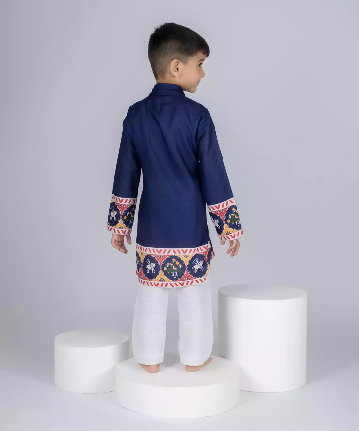 Blue Patola Kurta Set