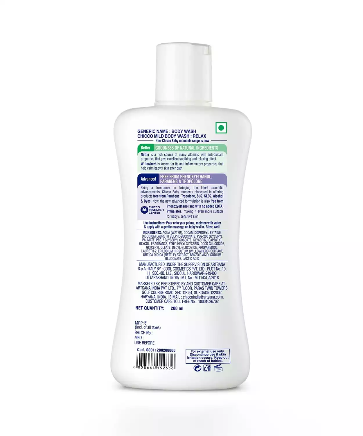 Nettle & Willowherb Baby Moments Mild Body Wash - 200ml