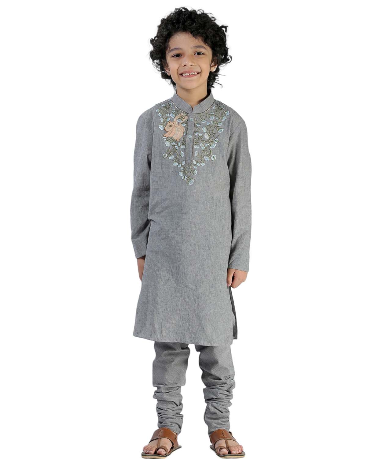 Resham Embroidery Kurta with Churidar