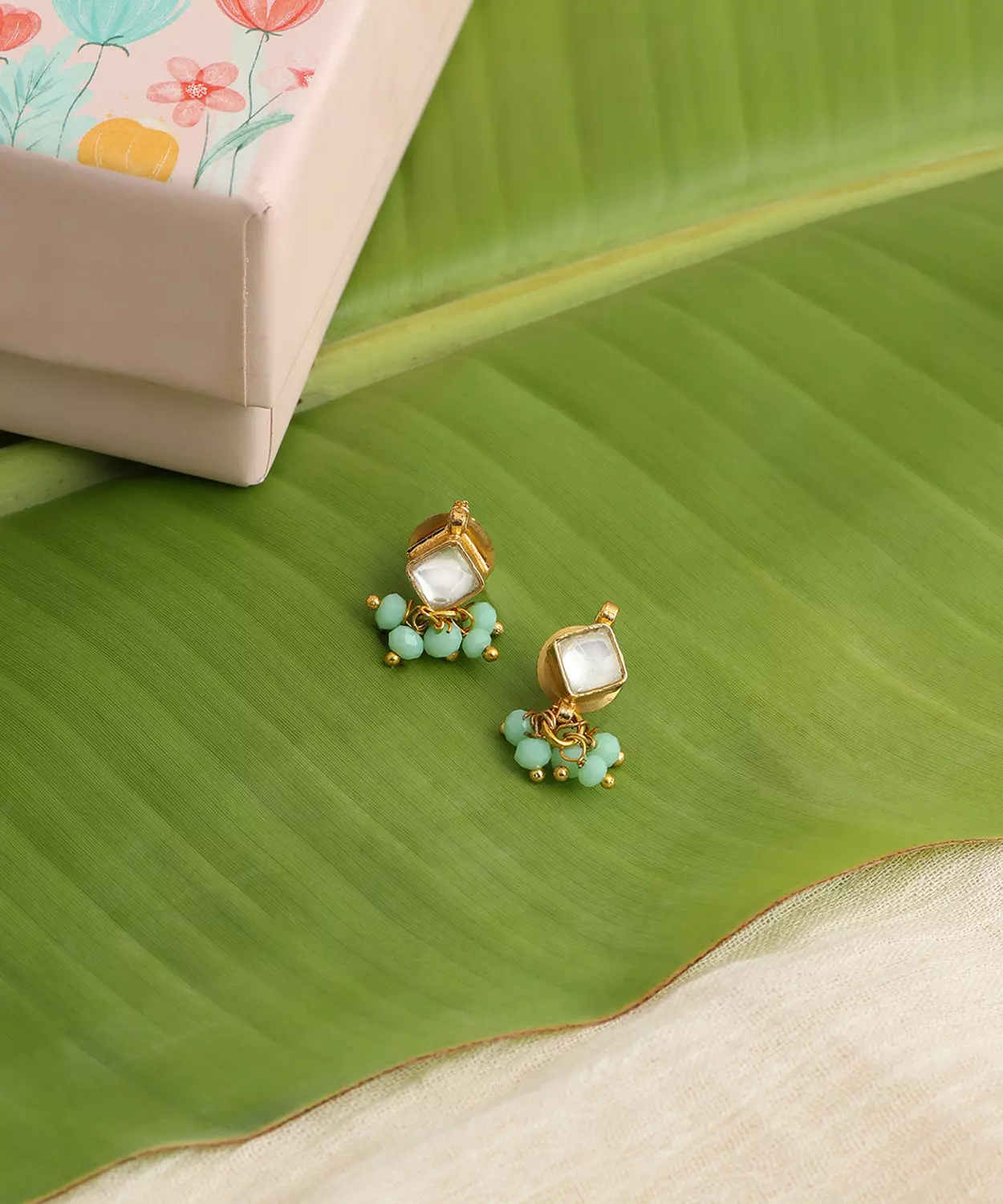 Diamond Pearl Dangling Earrings