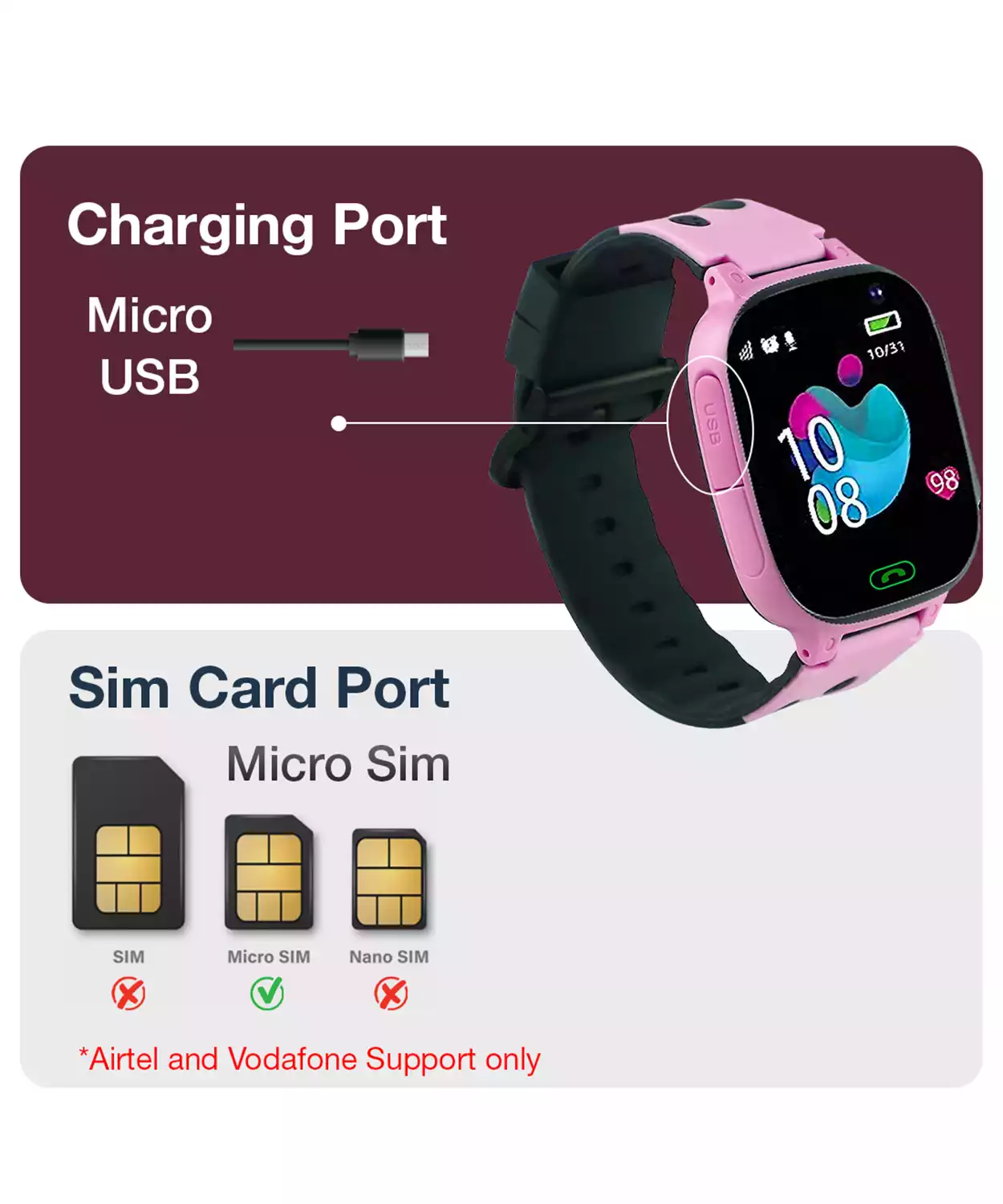 Sekyo S2 Pro Kids Smart Watch With Calling, Camera, Location