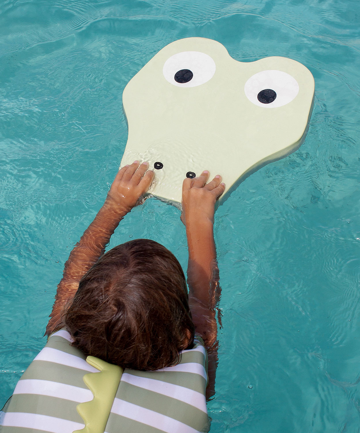 Kids Kickboard Cookie The Croc Light Khaki