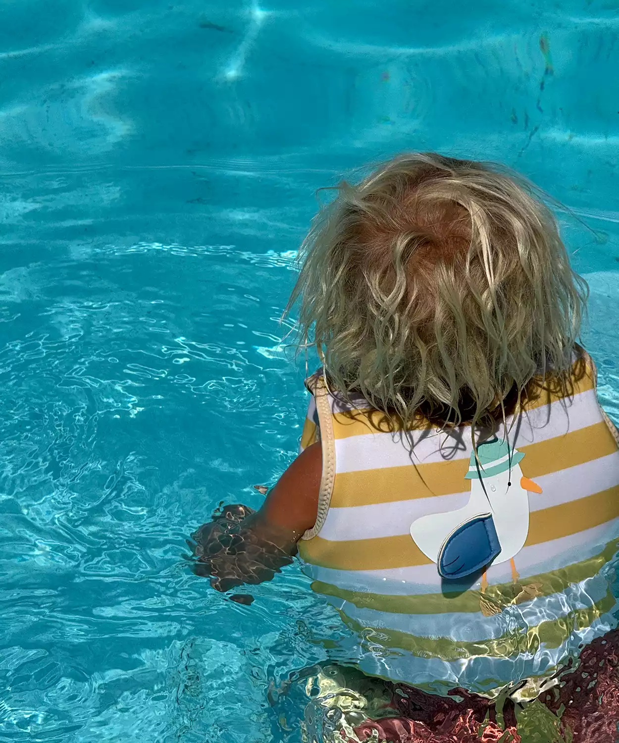 Kids Swim Vest 2-3 Sid the Seagull Mustard Stripe